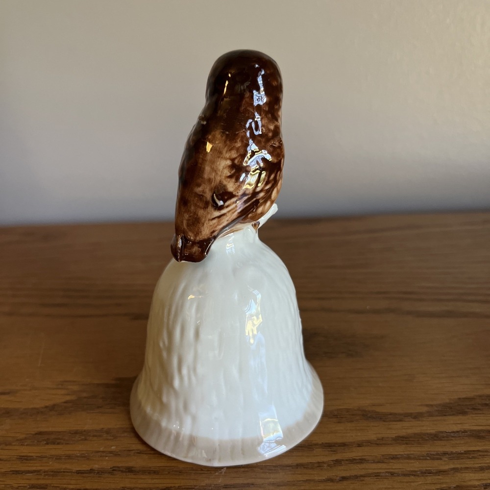 Vintage Price Products Porcelain Bell Owl Rose Made In Taiwan Glossy Finish MCM‎ - Picture 3 of 9